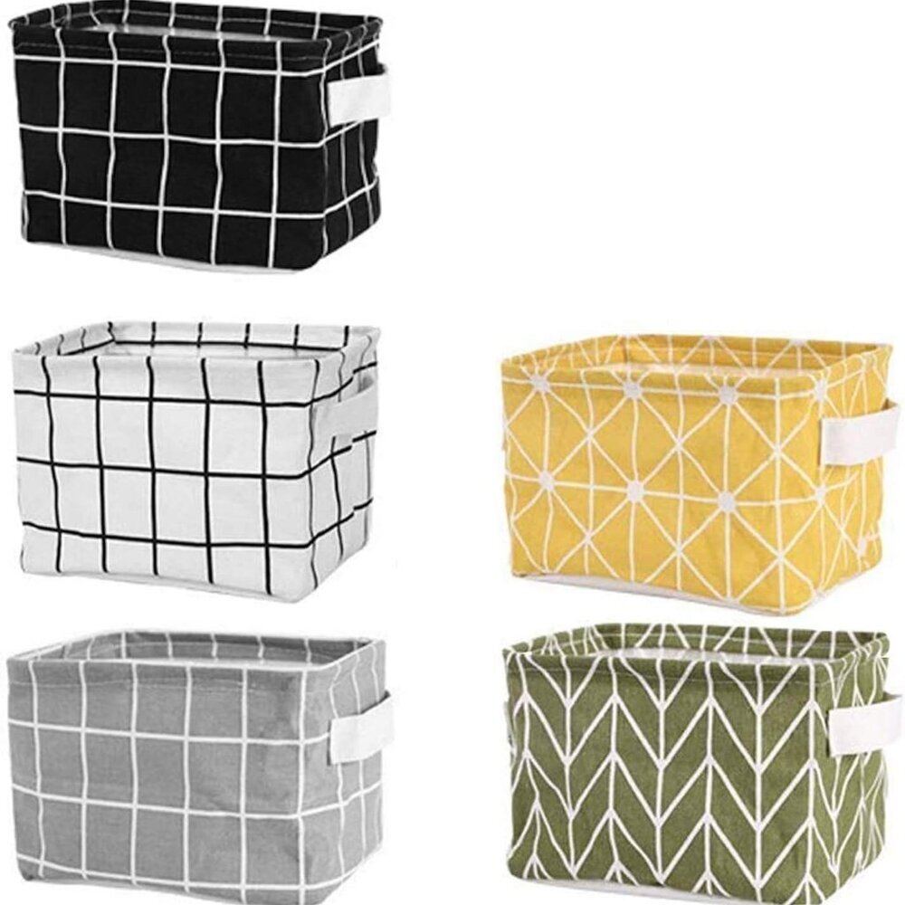 Mini Storage Basket(Pack of 5)- Blend Storage Bins for Makeup, Book, Baby Toy,8x